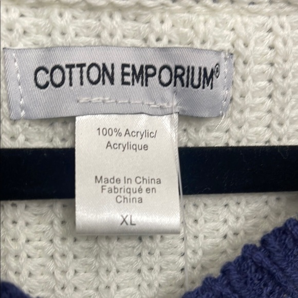 NWT, Cotton Emporium V-Neck Sweater - Picture 3 of 4